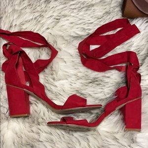 Red Laced Up sandals